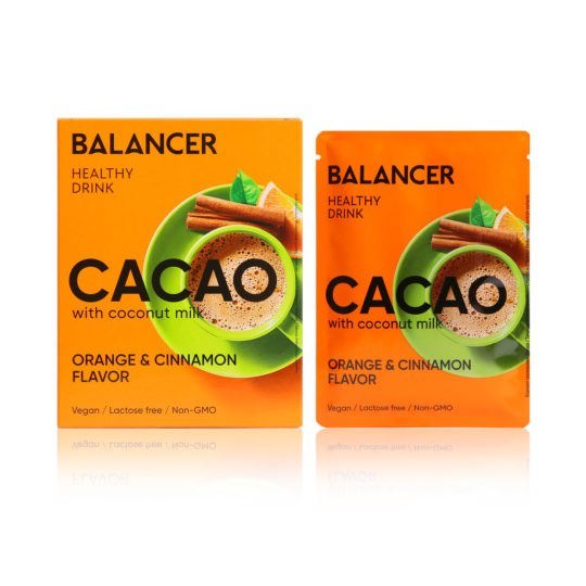 Какао Balancer на кокосовом молоке со вкусом «Апельсин и корица», 5 шт.